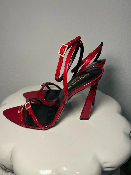 Saint Laurent 110mm Nuit sandals in Tibet Ted - Picture 5 of 17